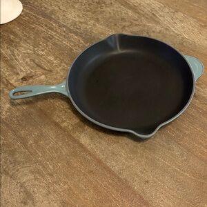 Le Creuset Blue Cast Iron Skillet 10 Inches